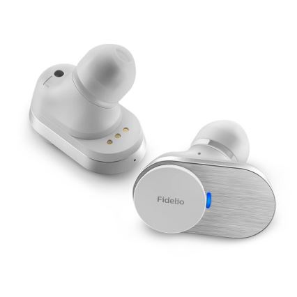 Philips Fidelio T1WT/00 - Bezdrôtové slúchadlá IPX4 2x 60 mAh + 650 mAh strieborná