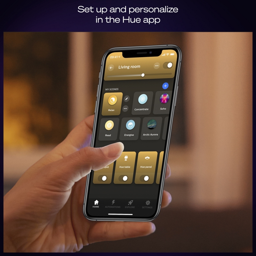 Philips - LED Stmievaťelné stropné svietidlo Hue AURELLE LED/39W/230V 2200-6500K 120x30 cm čierna