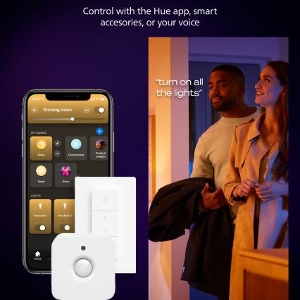 Philips - LED Stmievaťelné stropné svietidlo Hue AURELLE LED/39W/230V 2200-6500K 120x30 cm čierna