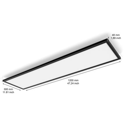 Philips - LED Stmievaťelné stropné svietidlo Hue AURELLE LED/39W/230V 2200-6500K 120x30 cm čierna