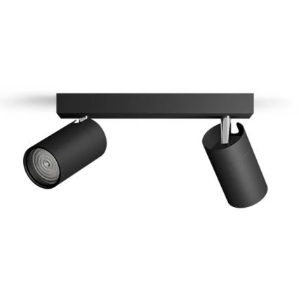 Philips - Kúpeľňové bodové svietidlo IDRIS 2xGU10/5W/230V IP44 čierna