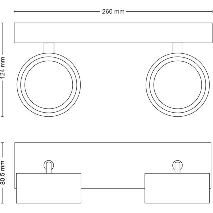 Philips - LED Bodové svietidlo 2xLED/5,5W/230V čierna