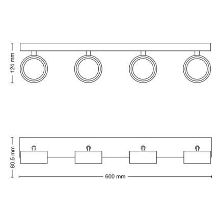 Philips - LED Bodové svietidlo 4xLED/5,5W/230V biela