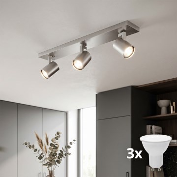 Philips - LED bodové svietidlo matný chróm 3xGU10/20W/230V