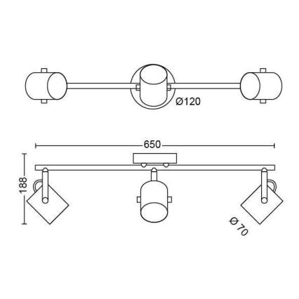 Philips - LED Bodové svietidlo SCENE SWITCH BYRE 3xLED/4,3W/230V 2200/2500/2700K