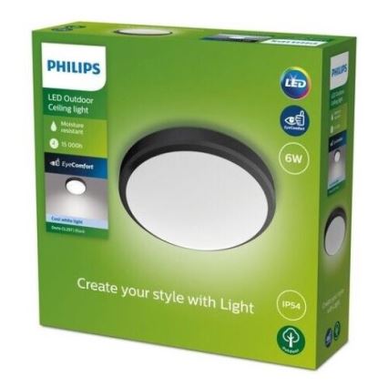 Philips - LED Kúpeľňové stropné svietidlo LED/6W/230V 4000K IP54 čierna