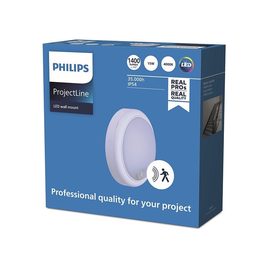 Philips - LED Nástenné svietidlo so senzorom PROJECTLINE LED/15W/230V IP54