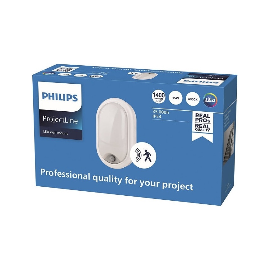 Philips - LED Nástenné svietidlo so senzorom PROJECTLINE LED/15W/230V IP54