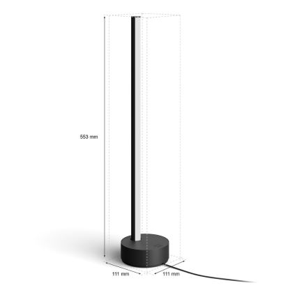 Philips - LED RGB Stmievateľná stolná lampa Hue SIGNE LED/12W/230V 2000-6500K čierna