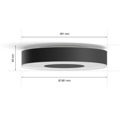 Philips - LED RGB Stmievateľné stropné svietidlo Hue INFUSE LED/33,5W/230V 2000-6500K pr. 381 mm čierna