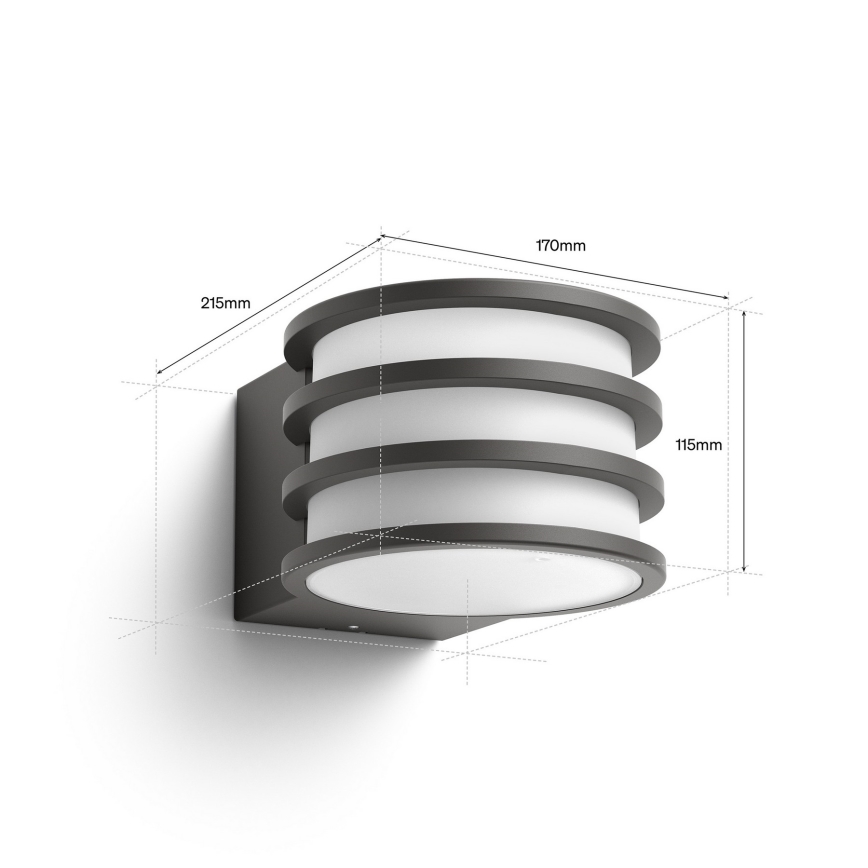 Philips - LED RGB Stmievateľné vonkajšie nástenné svietidlo Hue LUCCA 1xE27/8,1W/230V 1000-20000K IP44