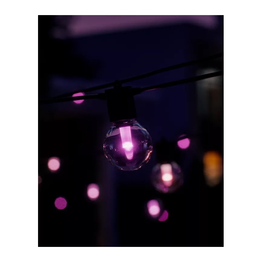 Philips - LED RGBW predlžovací stmievateľný vonkajší svetelný reťazec Hue FESTAVIA 20xLED 14m IP65