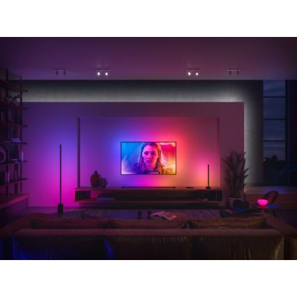 Philips - LED RGBW Stmievateľná stojacia lampa Hue SIGNE LED/29W/230V 2000-6500K čierna