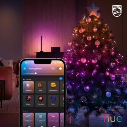 Philips - stmievateľný vonkajší LED reťaz RGBW HUE WHITE AND COLOR AMBIANCE 500xLED 44,4 m 2000-6500K IP54