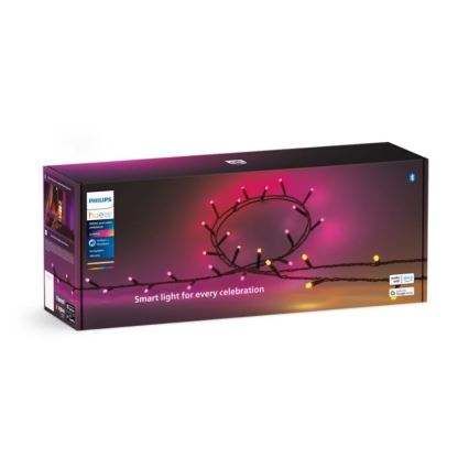 Philips - stmievateľný vonkajší LED reťaz RGBW HUE WHITE AND COLOR AMBIANCE 500xLED 44,4 m 2000-6500K IP54