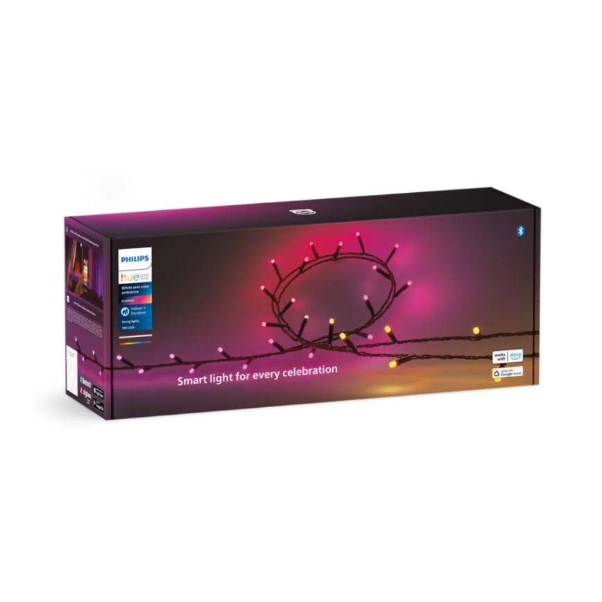 Philips - stmievateľný vonkajší LED reťaz RGBW HUE WHITE AND COLOR AMBIANCE 500xLED 44,4 m 2000-6500K IP54