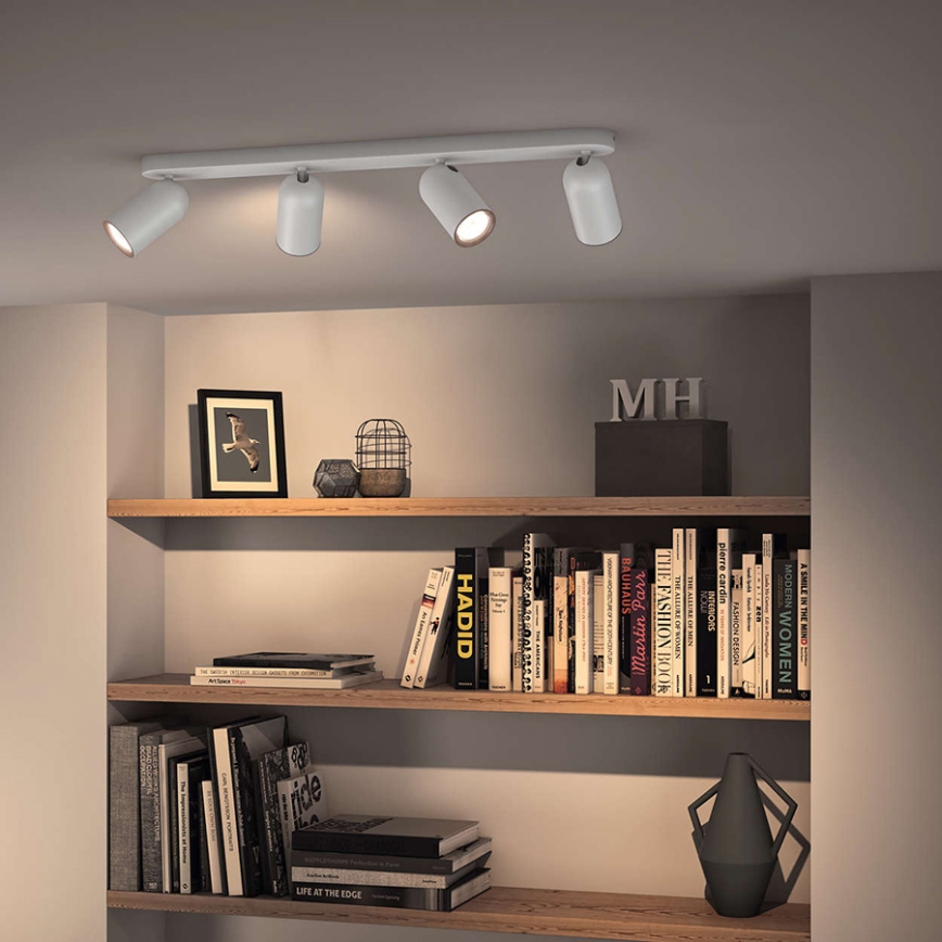 Philips - LED RGBW stmievateľné bodové svietidlo PONGEE 4xGU10/4,8W/230V 3000K biela + diaľkové ovládanie