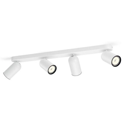 Philips - LED RGBW stmievateľné bodové svietidlo PONGEE 4xGU10/4,8W/230V 3000K biela + diaľkové ovládanie