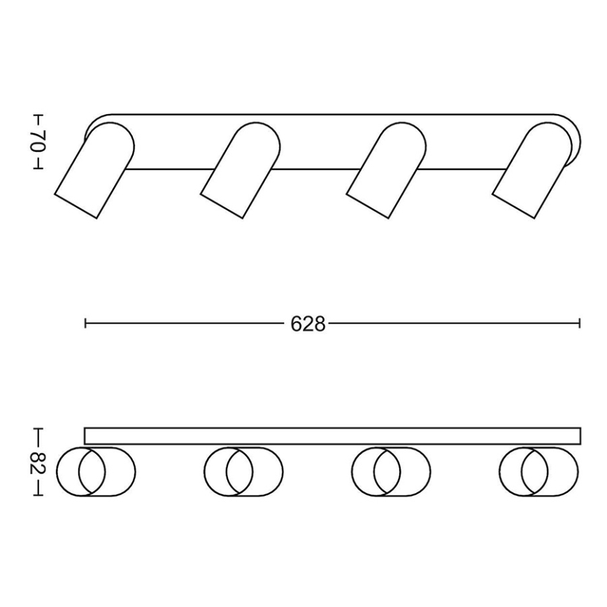 Philips - LED RGBW Stmievateľné bodové svietidlo PONGEE 4xGU10/4,9W/230V 2700-6500K čierna