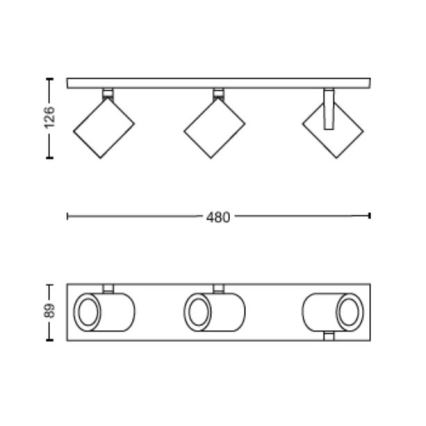 Philips - LED RGBW Stmievateľné bodové svietidlo Hue ARGENTA 3xGU10/4,2W/230V 2000-6500K