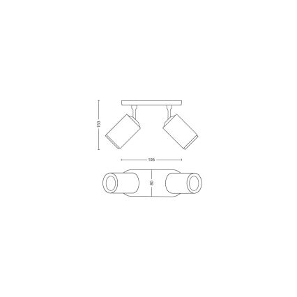 Philips - LED RGBW Stmievateľné bodové svietidlo Hue FUGATO 2xGU10/4,2W/230V 2000-6500K biela
