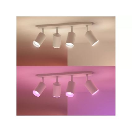 Philips - LED RGBW Stmievateľné bodové svietidlo Hue FUGATO 4xGU10/4,2W/230V 2000-6500K biela