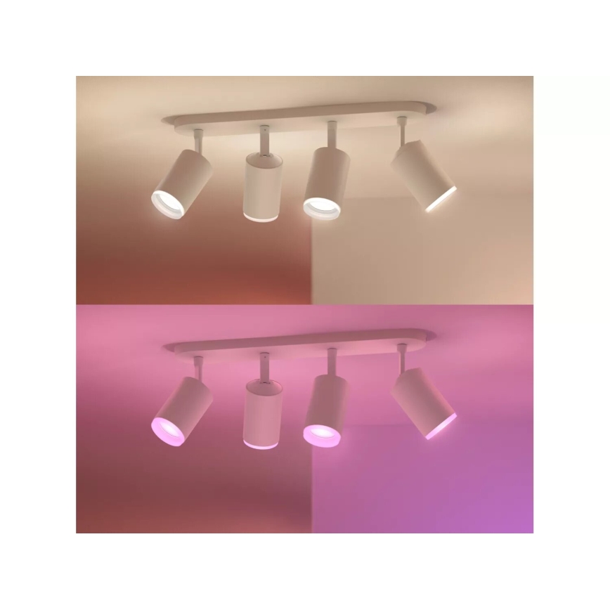 Philips - LED RGBW Stmievateľné bodové svietidlo Hue FUGATO 4xGU10/4,2W/230V 2000-6500K biela
