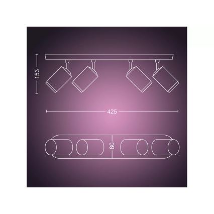 Philips - LED RGBW Stmievateľné bodové svietidlo Hue FUGATO 4xGU10/4,2W/230V 2000-6500K biela