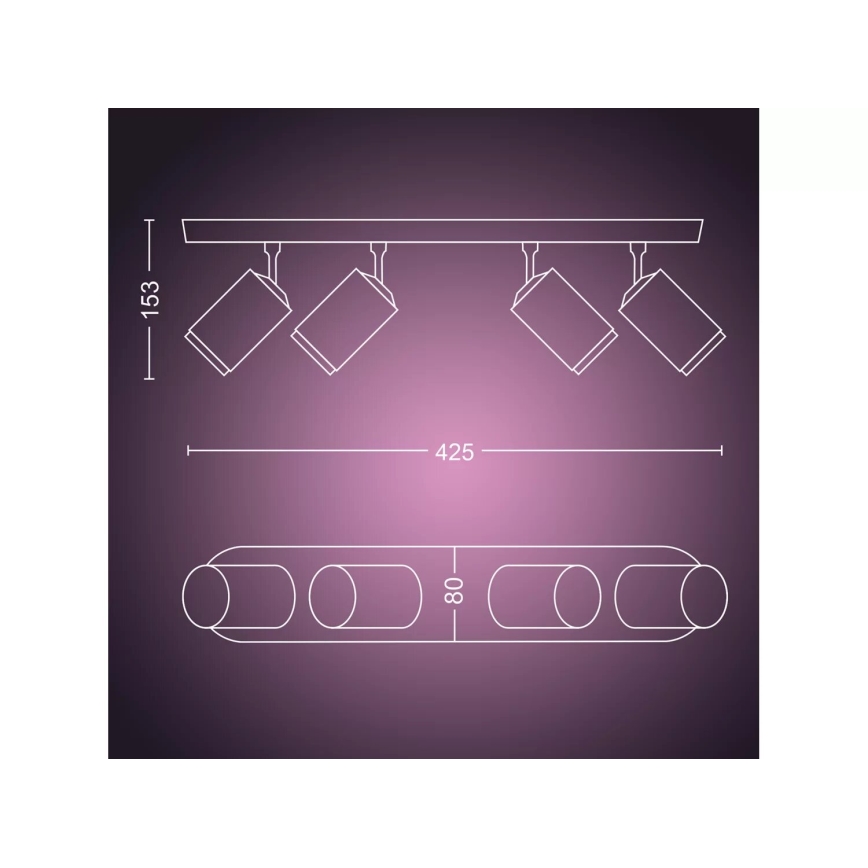 Philips - LED RGBW Stmievateľné bodové svietidlo Hue FUGATO 4xGU10/4,2W/230V 2000-6500K biela