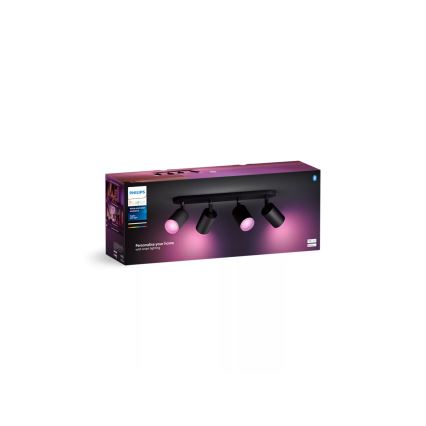 Philips - LED RGBW Stmievateľné bodové svietidlo Hue FUGATO 4xGU10/4,2W/230V 2000-6500K čierna