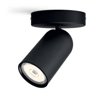 Philips - LED RGBW Stmievateľné bodové svietidlo PONGEE 1xGU10/4,8W/230V 3000K čierna + diaľkové ovládanie