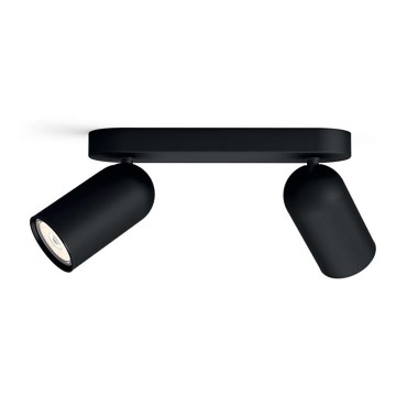 Philips - LED RGBW Stmievateľné bodové svietidlo PONGEE 2xGU10/4,8W/230V 3000K čierna + diaľkové ovládanie