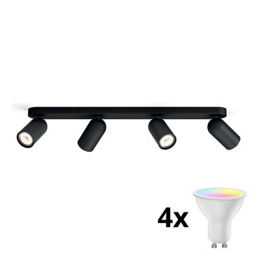 Philips - LED RGBW Stmievateľné bodové svietidlo PONGEE 4xGU10/4,9W/230V 2700-6500K čierna