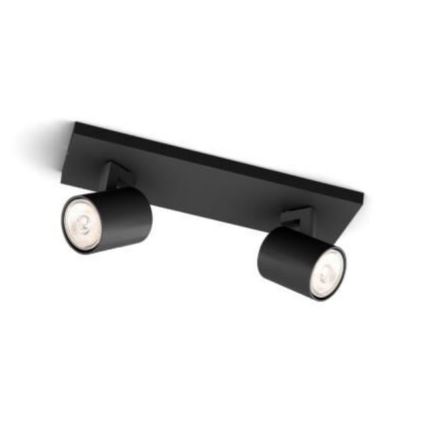 Philips - LED RGBW Stmievateľné bodové svietidlo RUNNER 2xGU10/6,5W/230V 2700-6500K čierna