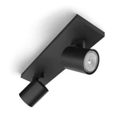 Philips - LED RGBW Stmievateľné bodové svietidlo RUNNER 2xGU10/6,5W/230V 2700-6500K čierna