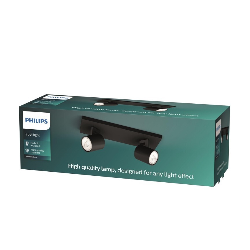 Philips - LED RGBW Stmievateľné bodové svietidlo RUNNER 2xGU10/6,5W/230V 2700-6500K čierna