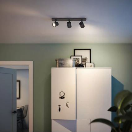 Philips - LED RGBW Stmievateľné bodové svietidlo RUNNER 3xGU10/6,5W/230V 2700-6500K čierna