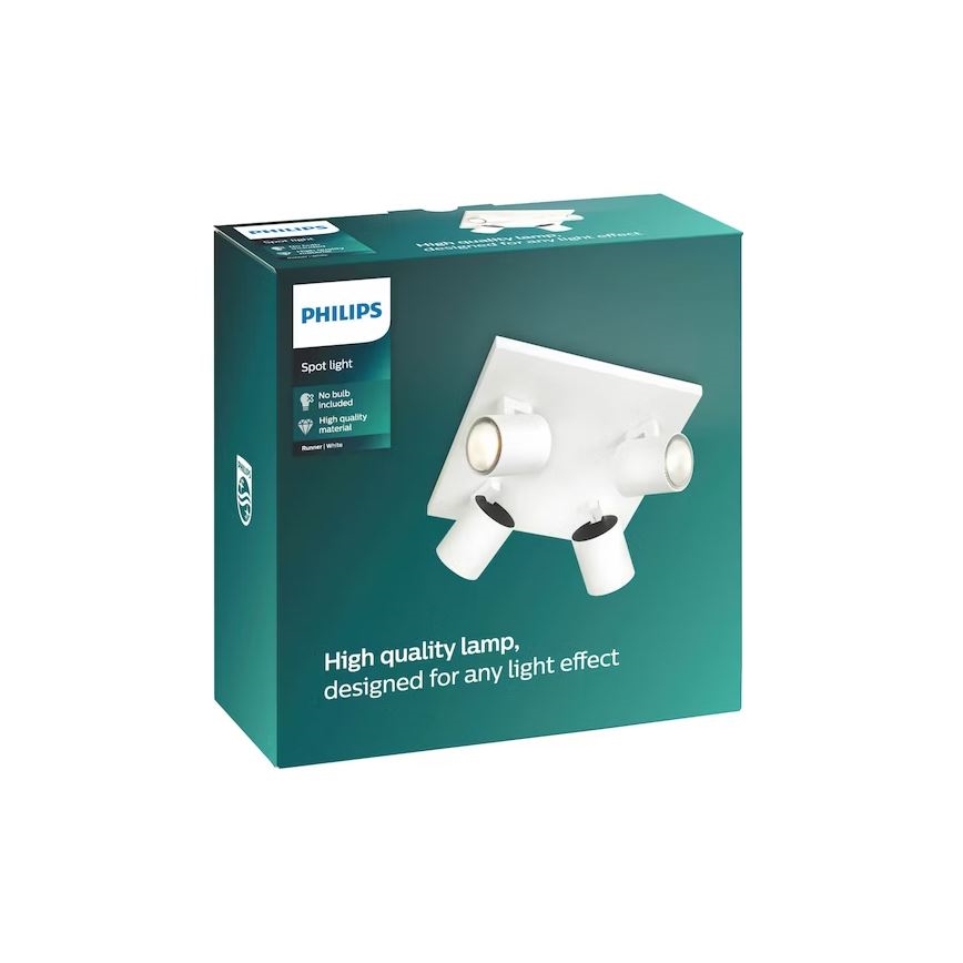 Philips - LED RGBW Stmievateľné bodové svietidlo RUNNER 4xGU10/6,5W/230V 2700-6500K biela