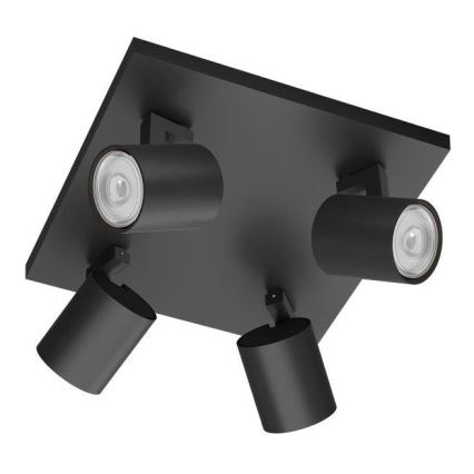 Philips - LED RGBW Stmievateľné bodové svietidlo RUNNER 4xGU10/6,5W/230V 2700-6500K čierna