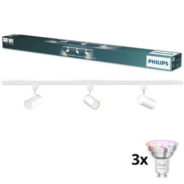 Philips - LED RGBW Stmievateľné bodové svietidlo v lištovom systéme EASYLINK HUE 3xGU10/4,7W/230V 2200-6500K 1m biela