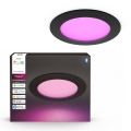 Philips - LED RGBW stmievateľné kúpeľňové podhľadové svietidlo Hue SLIM LED/12W/230V 1000-20000K čierna IP44