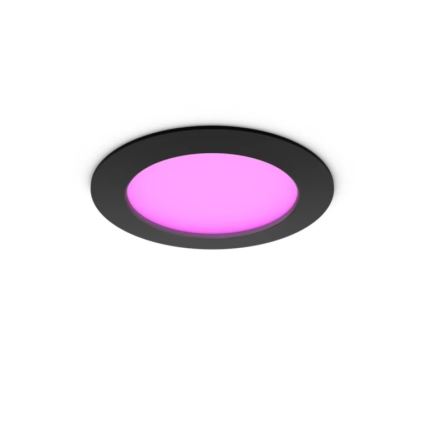 Philips - LED RGBW stmievateľné kúpeľňové podhľadové svietidlo Hue SLIM LED/12W/230V 1000-20000K čierna IP44