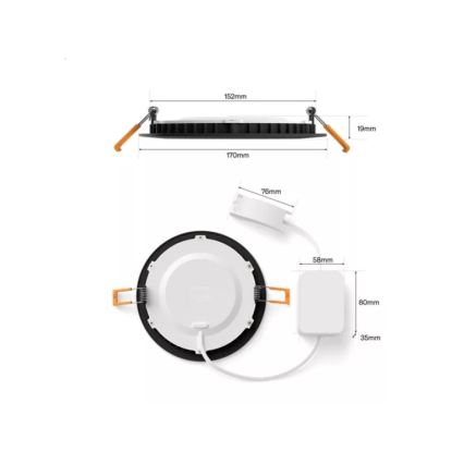 Philips - LED RGBW stmievateľné kúpeľňové podhľadové svietidlo Hue SLIM LED/12W/230V 1000-20000K čierna IP44