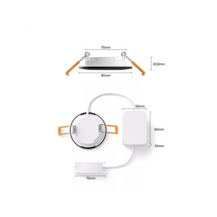 Philips - LED RGBW stmievateľné kúpeľňové zapustené svietidlo Hue SLIM LED/8,3W/230V 1000-20000K čierna P44