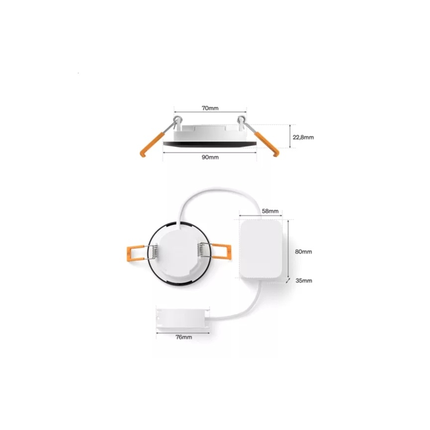 Philips - LED RGBW stmievateľné kúpeľňové zapustené svietidlo Hue SLIM LED/8,3W/230V 1000-20000K čierna P44
