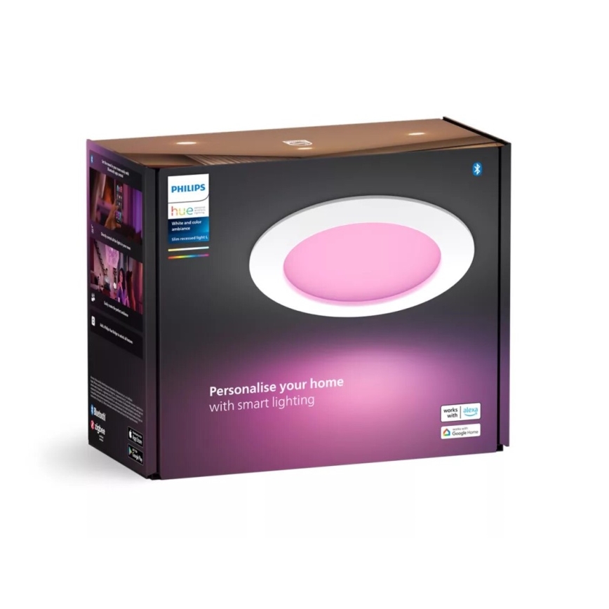 Philips - LED RGBW Stmievateľné kúpeľňové podhľadové svietidlo Hue SLIM LED/12W/230V IP44 2200-6500K