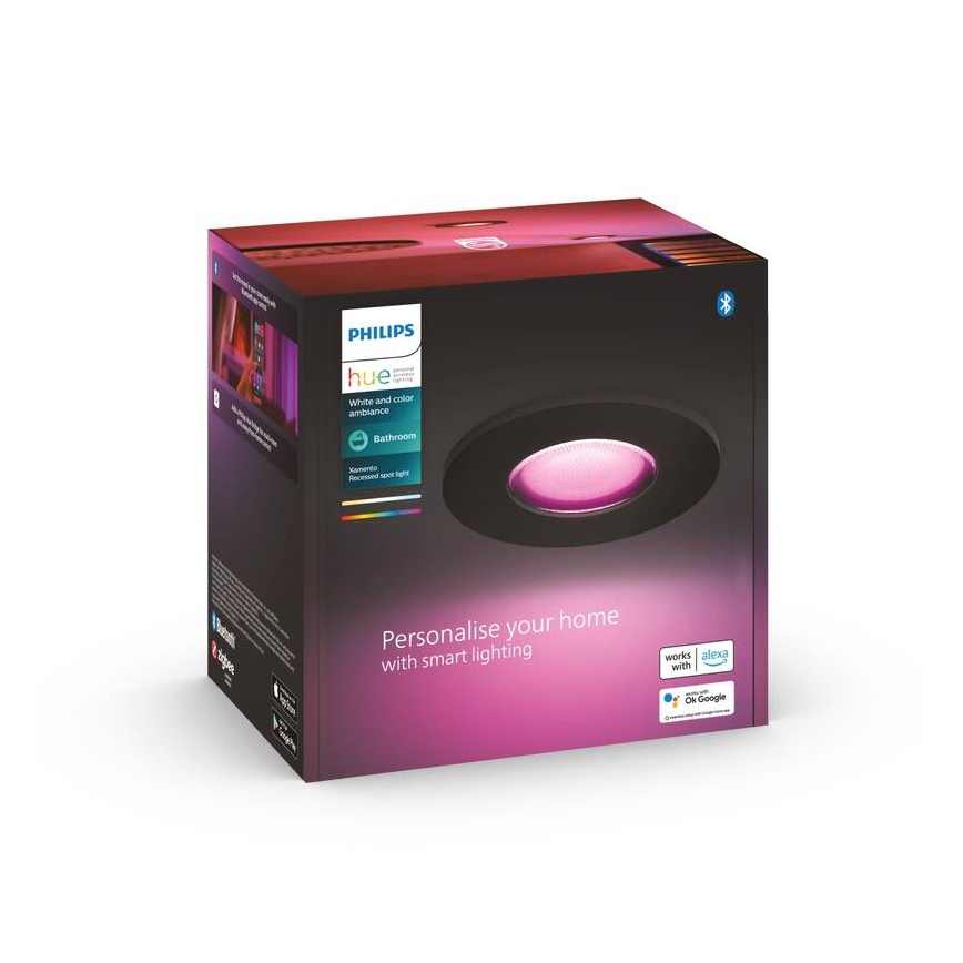 Philips - LED RGBW Stmievateľné kúpeľňové podhľadové svietidlo Hue XAMENTO GU10/5,7W/230V IP44 2200-6500K