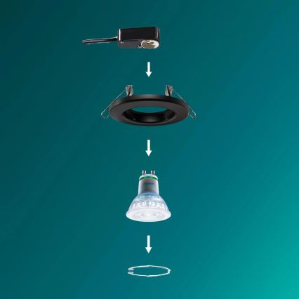Philips - LED RGBW stmievateľné podhľadové svietidlo PERIDOT 1xGU10/6,5W/230V 2700-6500K čierna