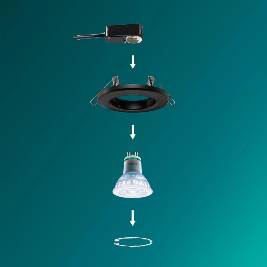 Philips - LED RGBW stmievateľné podhľadové svietidlo PERIDOT 1xGU10/6,5W/230V 2700-6500K čierna