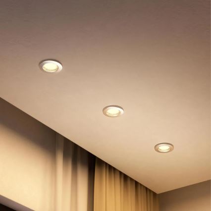 Philips - LED RGBW stmievateľné zápustné stropné svietidlo PERIDOT 1xGU10/6,5W/230V 2700-6500K strieborné